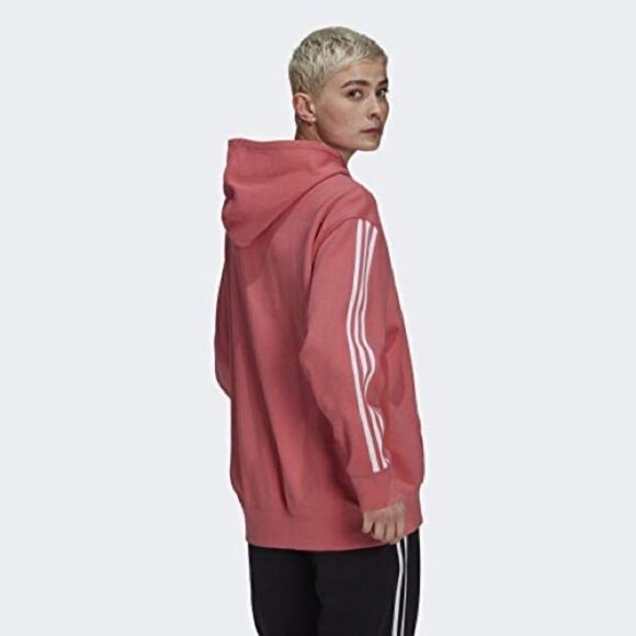 Adidas Loungewear Pink Adicolor 3D Trefoil Oversized Women's Hoodie Medium NWT - Picture 2 of 8
